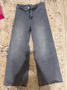 ANTONIO MELANI Women's Wide Leg Flared Jeans in Faded Black